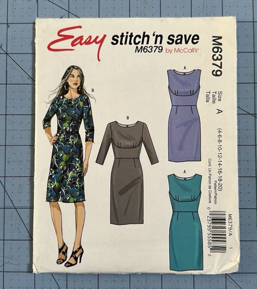 UNCUT McCall's M6379 Womens SZ 4-20 *Easy* Stitch 'N Save Fitted Dress Pattern